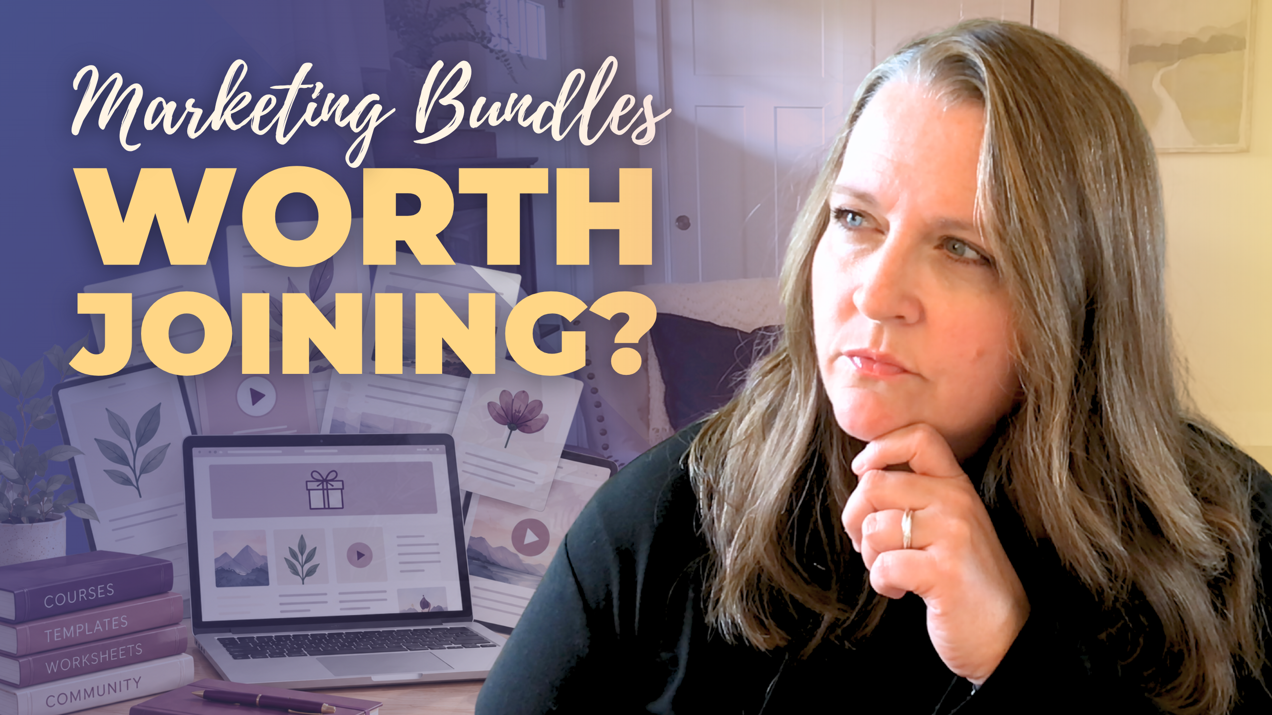 Heather Stephens looking at a pile of offers wondering if it's worth joining a marketing bundle